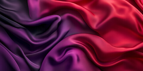 Obraz premium Satin Elegance: Luxurious Purple and Red Fabric Waves