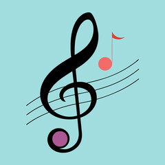 Obraz premium Vibrant Musical Notes Vector Illustration for Your Creative Projects 