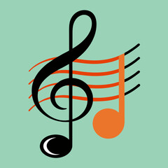 Playful Musical Notes Vector Graphic for Creative Inspiration





