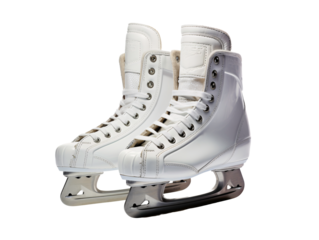 a pair of white ice skates