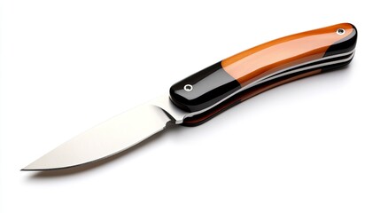 Fototapeta premium A beautifully designed folding knife with an elegant handle and a sharp stainless steel blade, perfect for outdoor adventures.