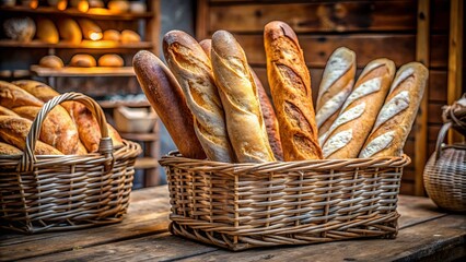 Freshly Baked Loaves in a Rustic Basket, Ready to Be Enjoyed