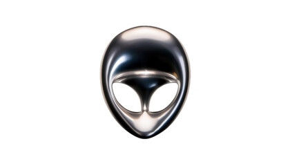 3d chrome metal organic fluid alien head shape 