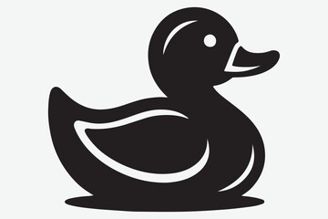 Cute duck vector silhouette illustration