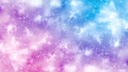 Obraz premium Abstract Sky with Stars and Clouds Pink Purple and Blue Colors
