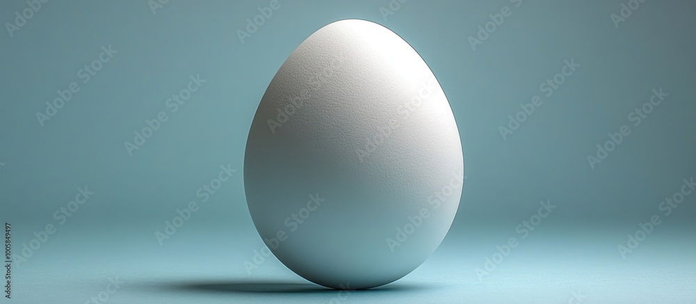 Sticker White Egg on Blue Background