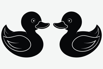 Cute duck vector silhouette illustration