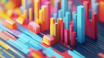 Obraz premium Background showing the dynamic of an expanding, growing market 