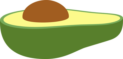 half avocado icon vector.
Isolated fresh avocado svg.
Half avocado with seed vector illustration design.