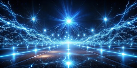 Fototapeta premium A path of light, illuminated by celestial energy, leading towards a brilliant future.