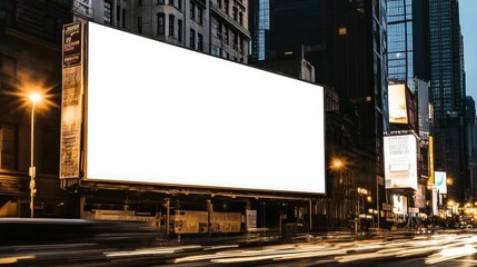 Obraz premium Create a clean, white billboard background to effectively showcase and promote your product, ensuring high visibility and focus 