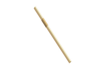 Golden straw isolated on white background. 3d render