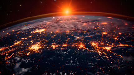 Internet technology with global communication network connected around the world