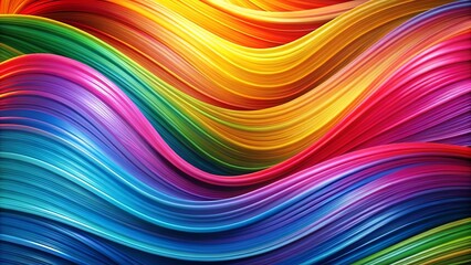 Obraz premium Fluid Rainbow Swells With Vibrant Hues And Dynamic Curves