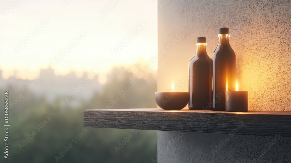 Poster modern minimalistic 3d product display with elegant lighting