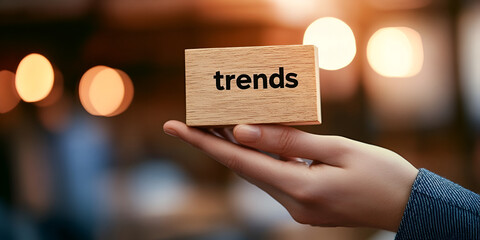 Green Trends: Hand Holding Plant with Conceptual Text