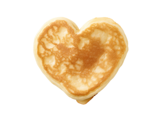 a heart shaped pancake