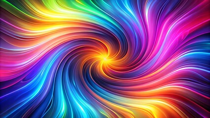 Obraz premium A swirling vortex of vibrant hues, a kaleidoscope of colors dance and intertwine, radiating an energy that bursts forth from the heart of the abstract design.
