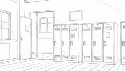 school locker illustration background