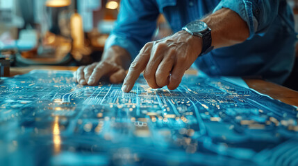 Blueprints for Urban Development Projects. city planners and developers discussing site layouts