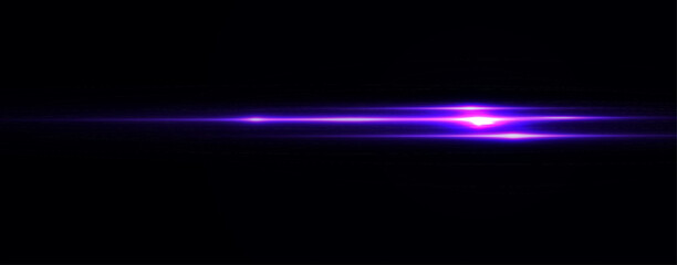 Light pink effect reflections, neon illumination in violet colors. Bright light lens. Police light effects, lines. Shiny stars, glowing sparks on a black background. Vector pink light effect