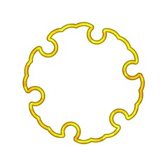 雪輪　模様　金色