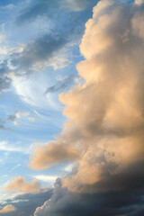 Blue sky with cool clouds at sunset