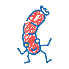 banger meat character doodle icon sketch vector. banger meat character sign. isolated symbol illustration