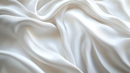 Fototapeta premium A close-up of soft, flowing white fabric, showcasing its texture and elegance.