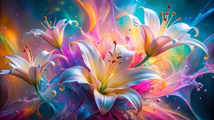 Dreamy Lily Bouquet in a Universe of Colors