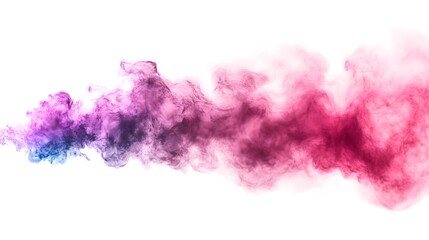 Abstract Purple Pink Smoke Cloud on White Background