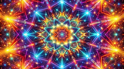 Fototapeta premium Cosmic Kaleidoscope of Vibrant Stars and Glittering Lines