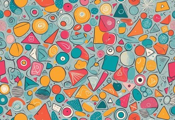 Naklejka premium Big set of colorful geometric shapes in trendy colors, illustration