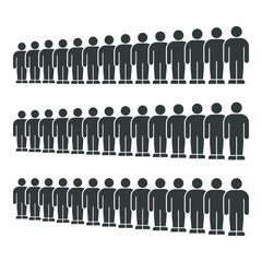 Population Infographic with Rows of Simplified Human Icons