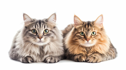 two kittens isolated on white