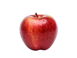 a red apple with water drops on it