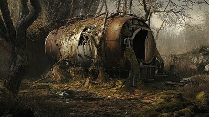 Forgotten Ruins in a Lush Forest