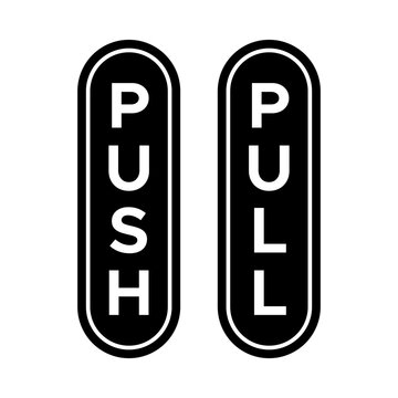 Push and pull black and white circle designs
Rounded corner push and pull vector sticker designs