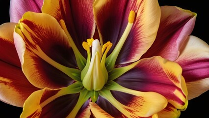 Obraz premium Tulip Heart: Focus on Central Stamens