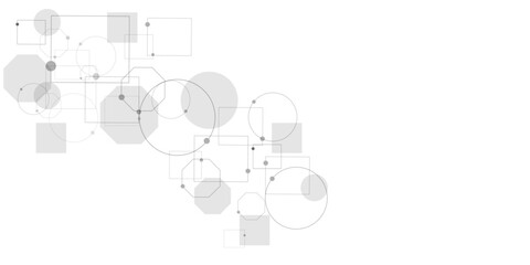 Gray and white background, technology background design and communication connection.