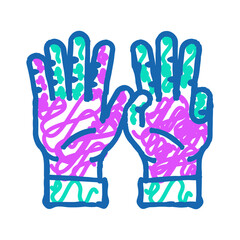 ten number hand gesture doodle icon sketch vector. ten number hand gesture sign. isolated symbol illustration