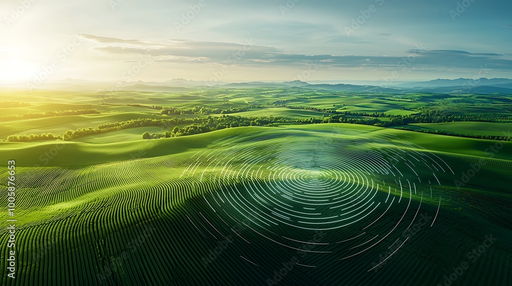 Poster a predictive weather map overlaying a farm layout
