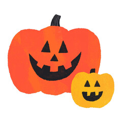 2つのハロウィンのかぼちゃ