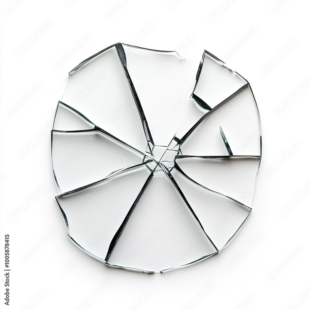 Poster A shattered mirror piece with sharp edges, reflecting light and creating a unique artistic composition.
