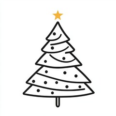 A white Christmas tree with a star on top. The tree is a symbol of the holiday season and is often associated with joy and happiness