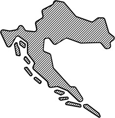 hatch line drawing of croatia map.