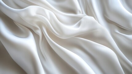 Obraz premium A close-up of flowing white fabric, showcasing its smooth texture and elegant draping.