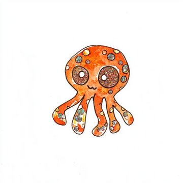 recommend clip art: Cute Cartoon Octopus Illustration