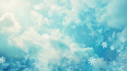 Obraz premium Christmas Background with Blue Snowflakes Winter