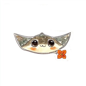 recommend clip art: Cute Cartoon Stingray with Flower